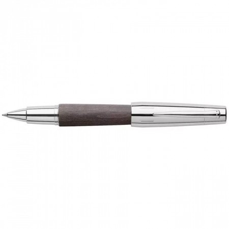 E-Motion Wood Rollerball Pen with Chrome Metal Grip, Black